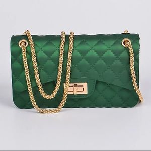 Green Jelly Classic Quilted shape Clutch